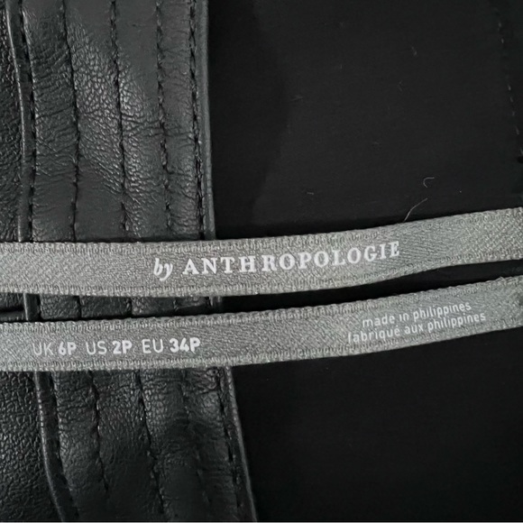 Anthropologie Black Faux Leather Wrap Mini Dress - Picture 11 of 13